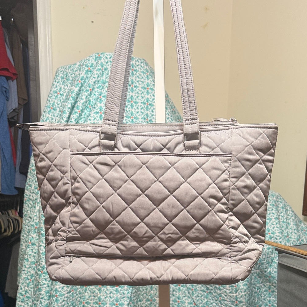 Vera Bradley Quilted Silver Work Tote Bag - Picture 6 of 10